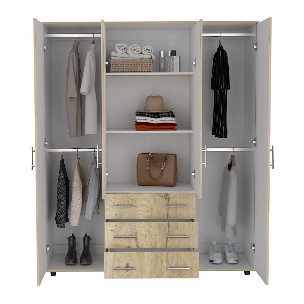 Closet 4 Puertas Café Claro Y Blanco 179x150x49,3 Cm image number 2.0