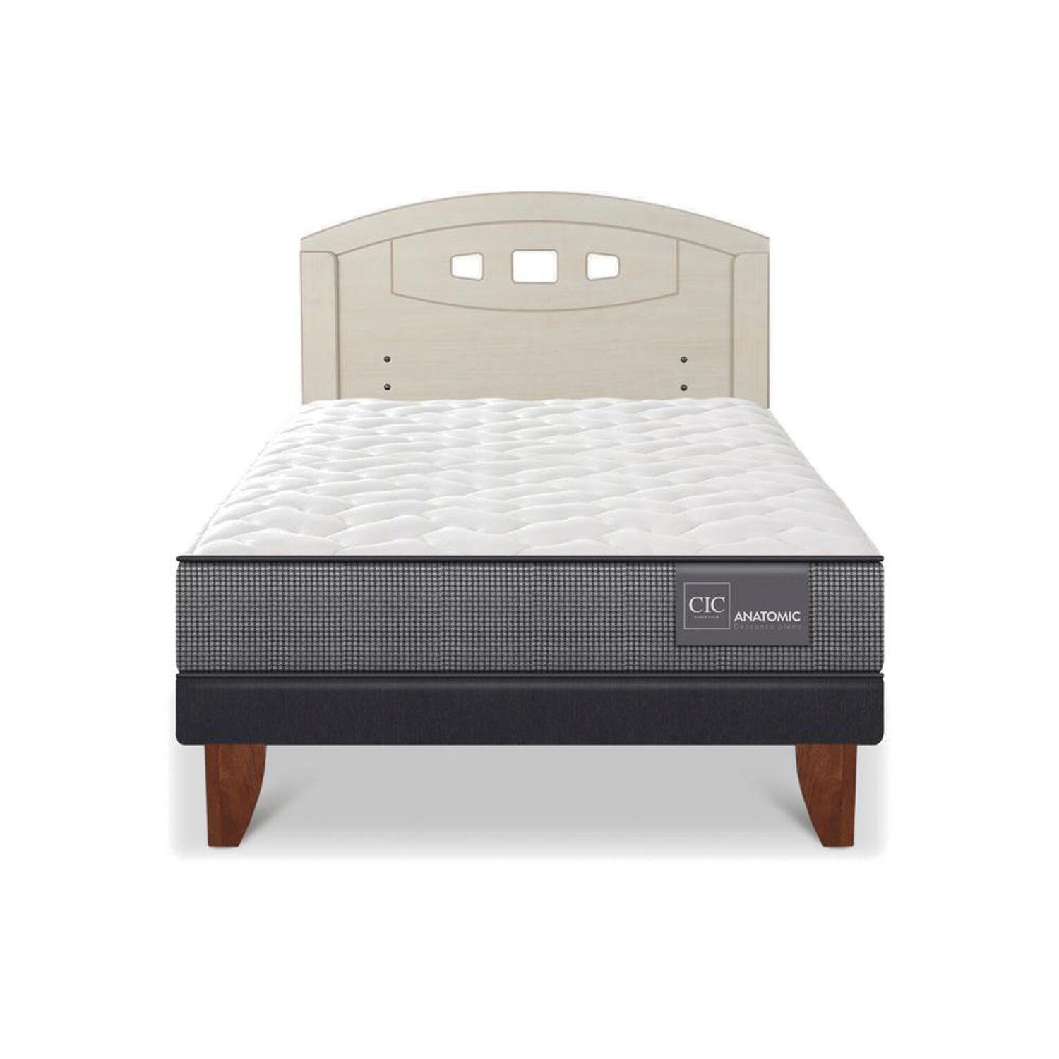 Cama Europea Cic Anatomic / 1.5 Plazas / Base Normal + Respaldo image number 0.0