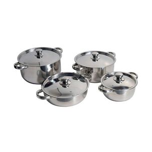 Set De Ollas Bateria De Cocina 8 Piezas Inoxidables Malaga