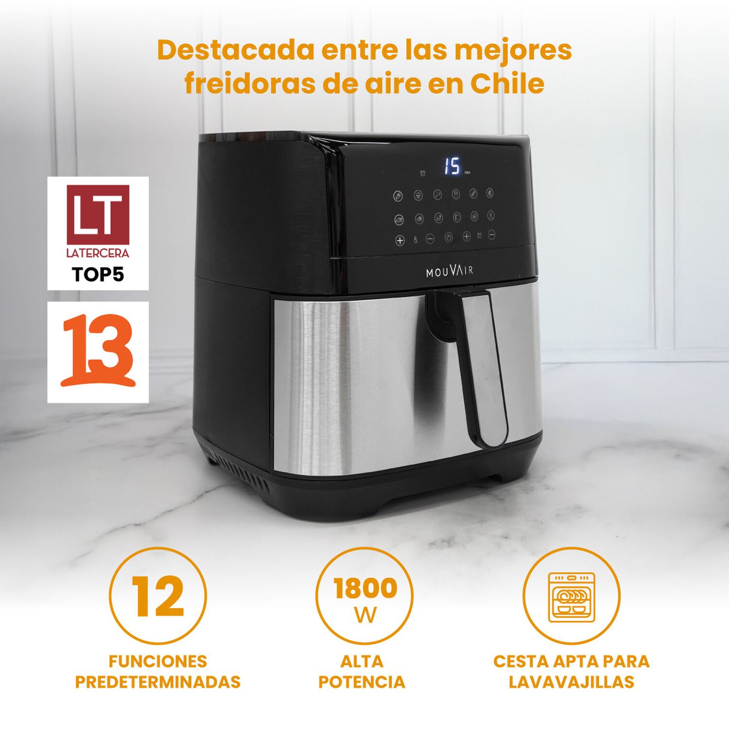 Freidora De Aire 7l Mouvair Gourmet image number 1.0