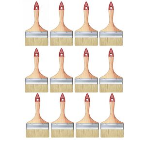 Set 12 Brocha Mango Madera 5 Pulgadas Para Pintura Pintar
