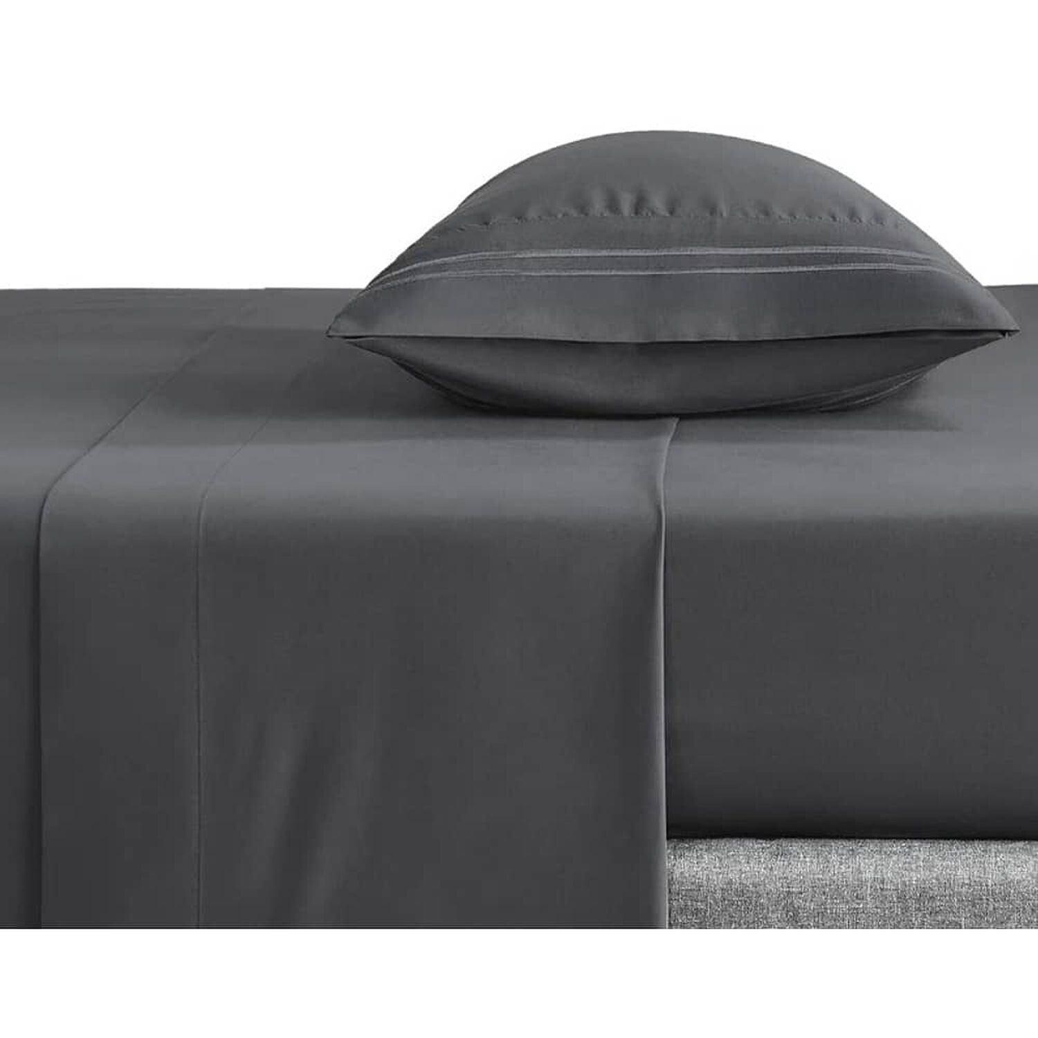 Sabana 1800 Hotel Ultra Suave + Funda Bordada. 1.5 Gris Oscuro image number 0.0