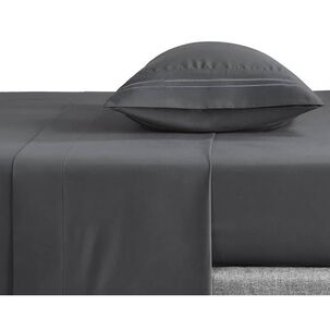 Sabana 1800 Hotel Ultra Suave + Funda Bordada. 1.5 Gris Oscuro