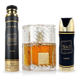 Set Lattafa Khamrah Edp 100ml+200ml+300ml- Estuche De Regalo