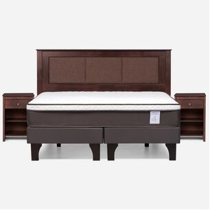 Cama Europea Rosen New Style 4 Plus / King / Base Dividida + Set De Maderas Rachel