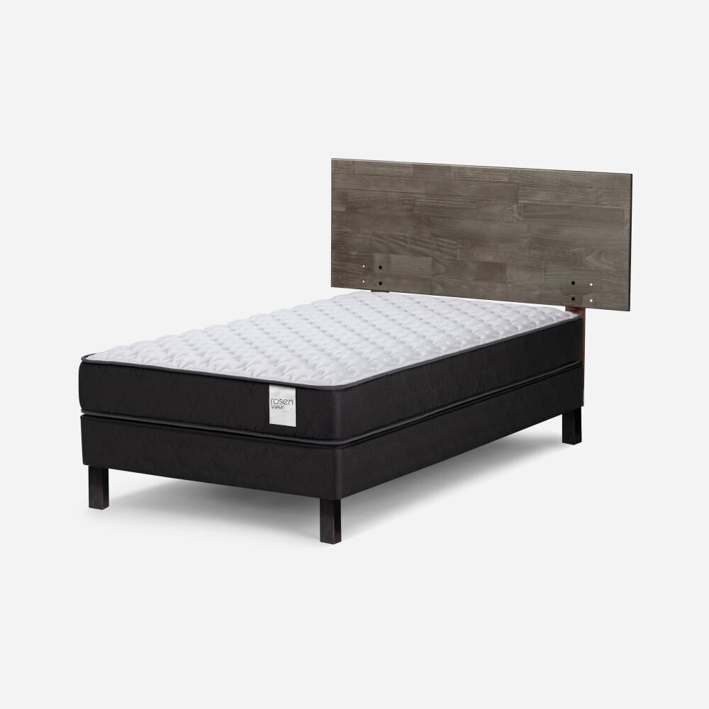 Cama Europea Rosen Wave / 1 Plaza / Base Normal + Respaldo Tabor Grafito image number 0.0