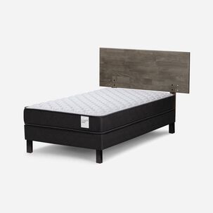 Cama Europea Rosen Wave / 1 Plaza / Base Normal + Respaldo Tabor Grafito