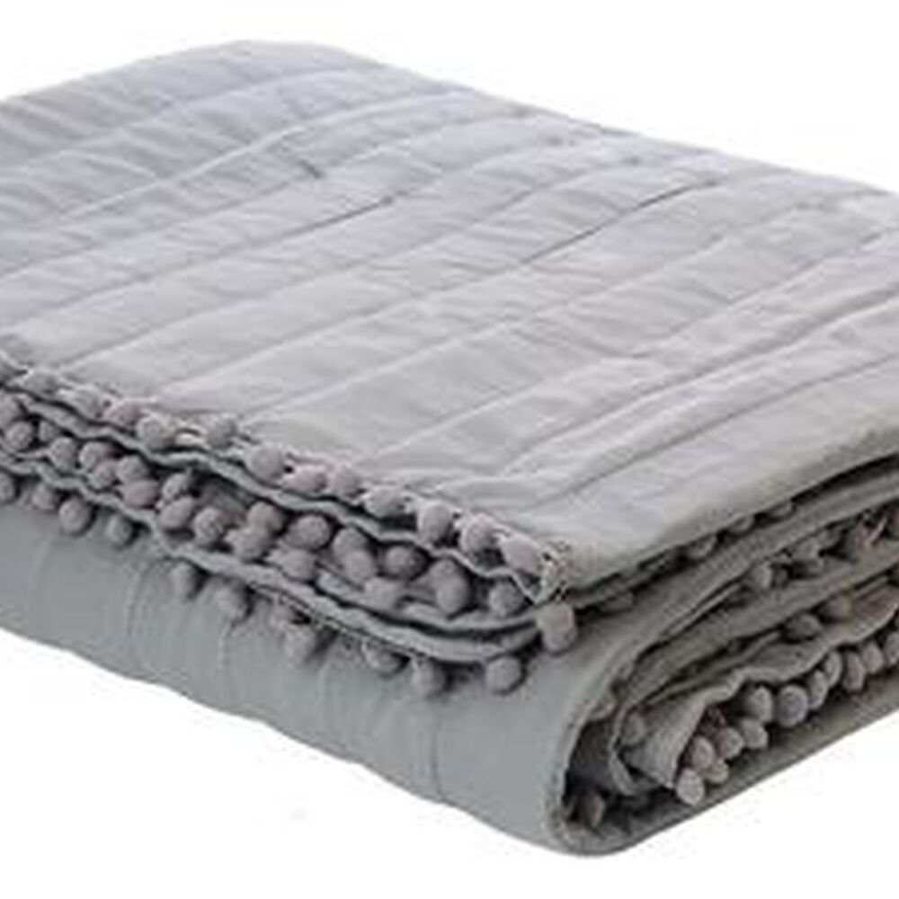 Quilt Andes Pom Pom Gris King image number 2.0