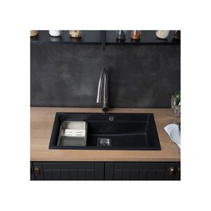 Lavaplatos Sobre Cubierta Deluxe Granito Negro Fdv