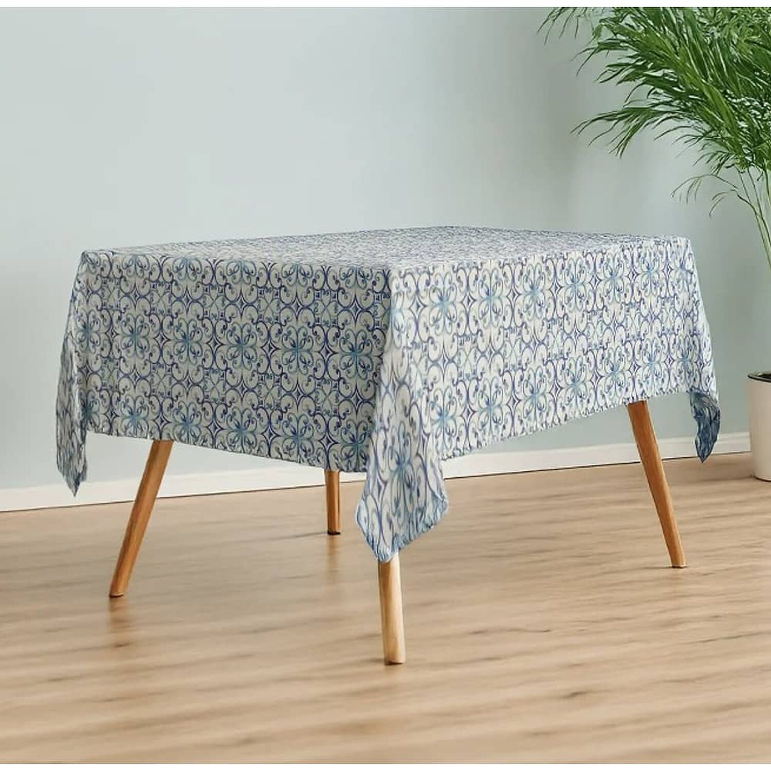 Mantel Mesa Rectangular Antimanchas Bistrech 230x150 Cm. Color Azul image number 1.0