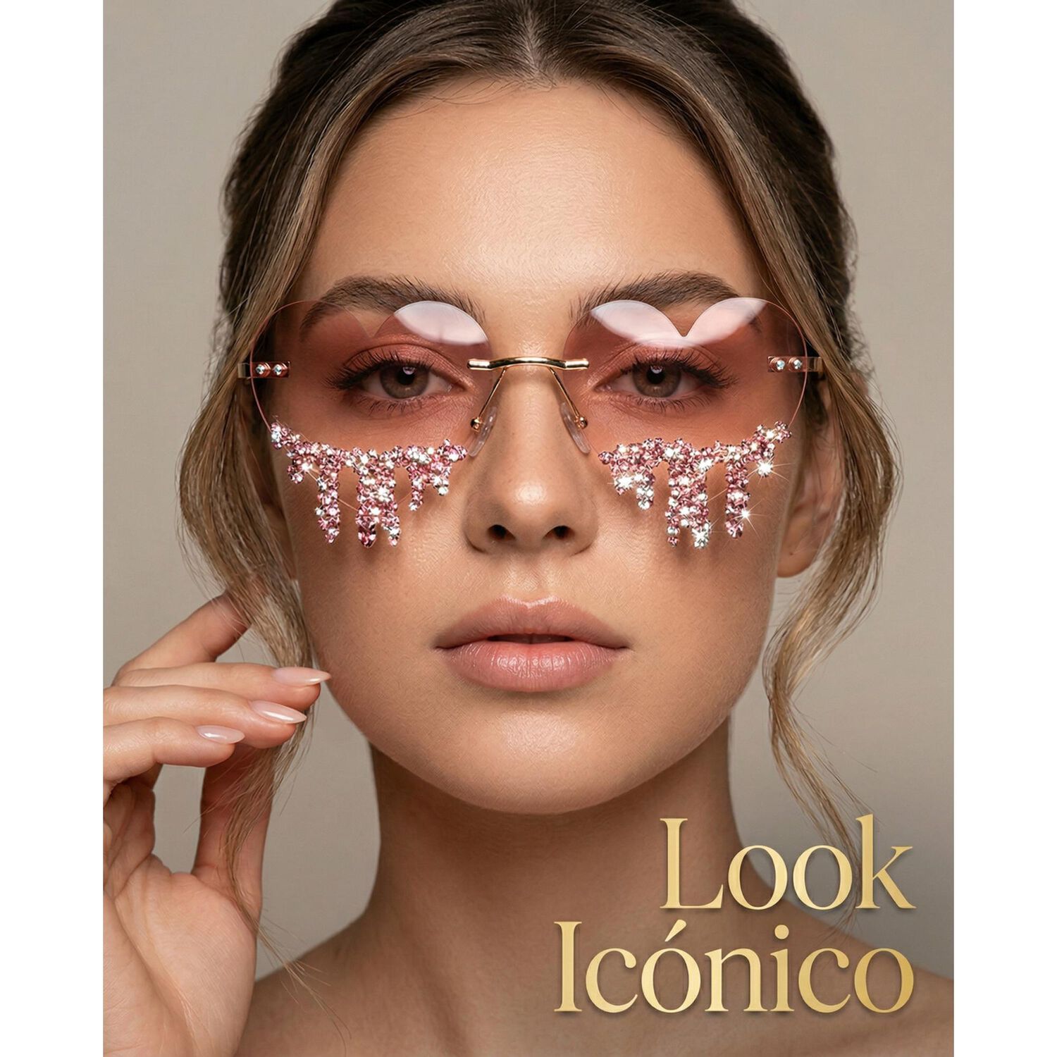 Lentes Coraz&oacute;n Con Strass Colgante Para Fiesta Mujer image number 25.0