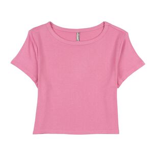 Polera Crop Manga Corta Cuello Redondo Mujer Freedom