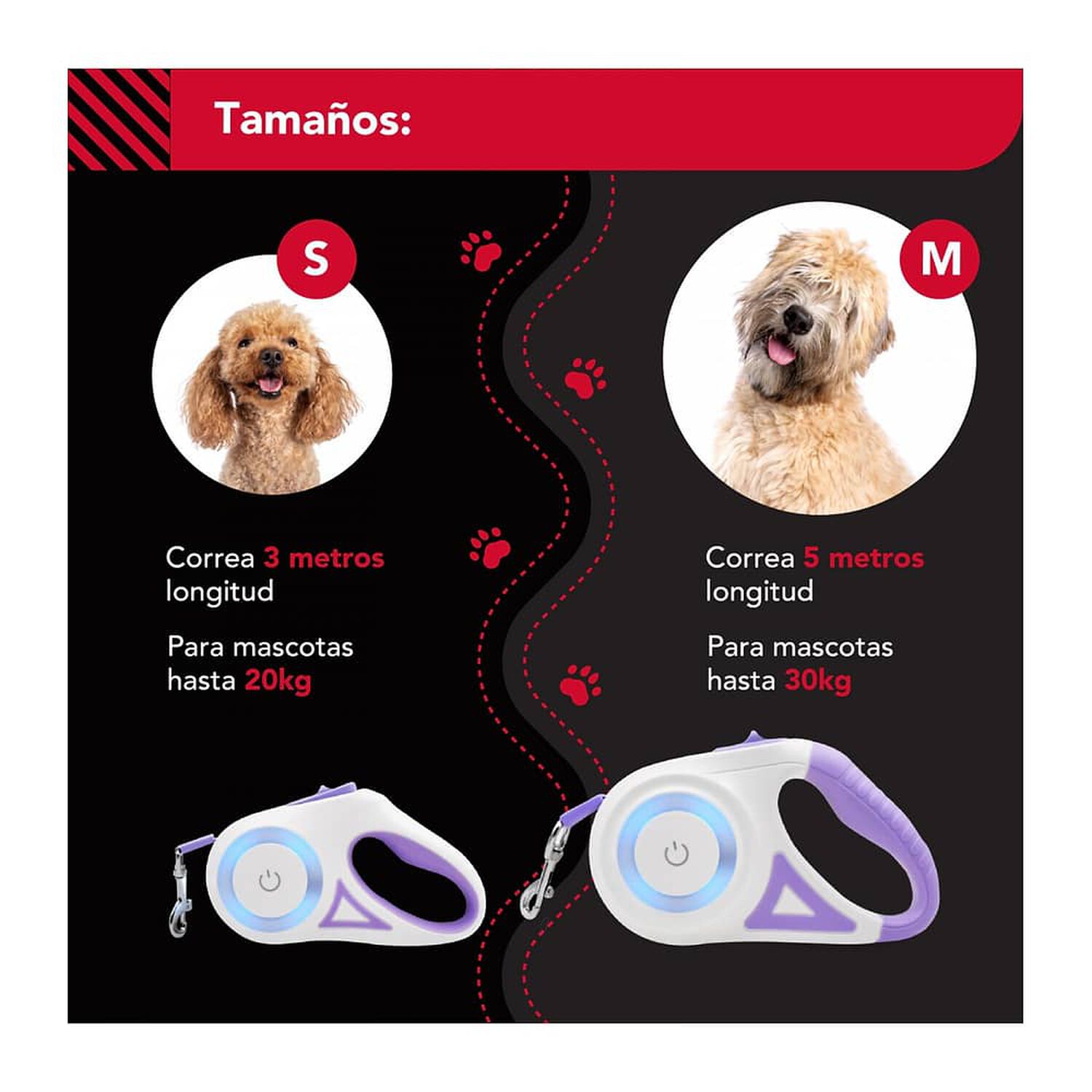 Correa Luminosa Thor Light Leash S image number 2.0