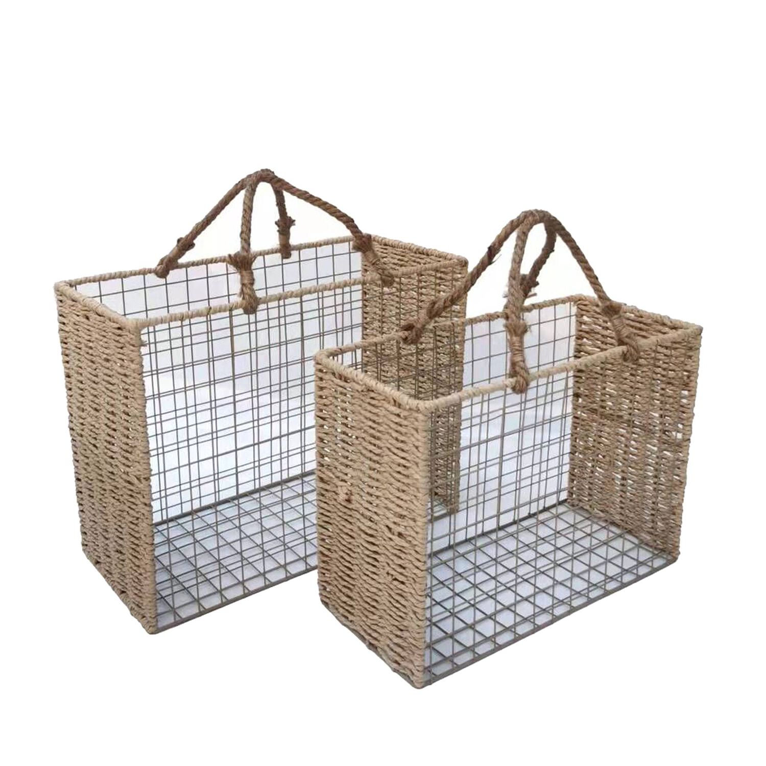 Set 2 Canastos Rectangular Modelo Boho