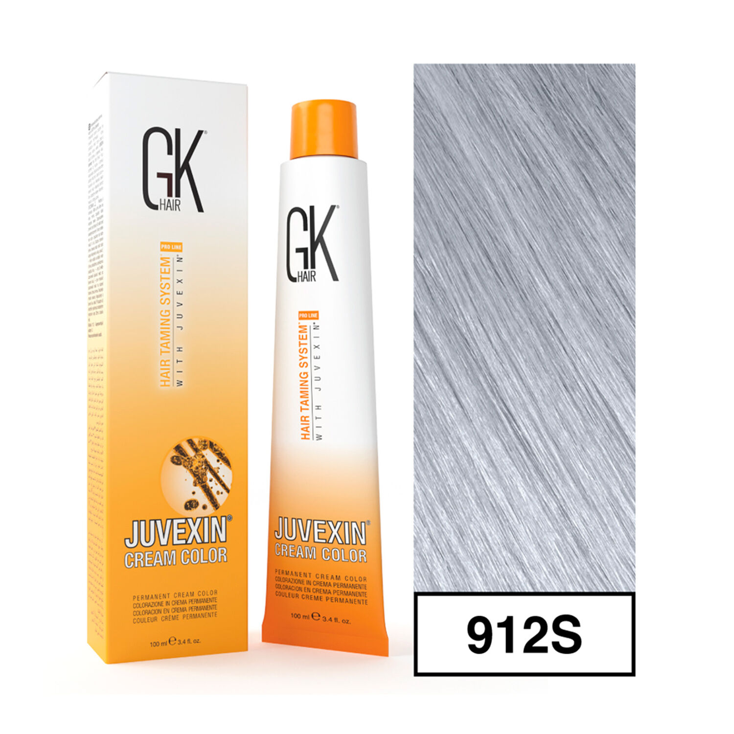 Gkhair - Tintura Cream Color Permanente Vegana 100ml + Oxidante - 912s Superaclarante Ultra Silver image number 0.0