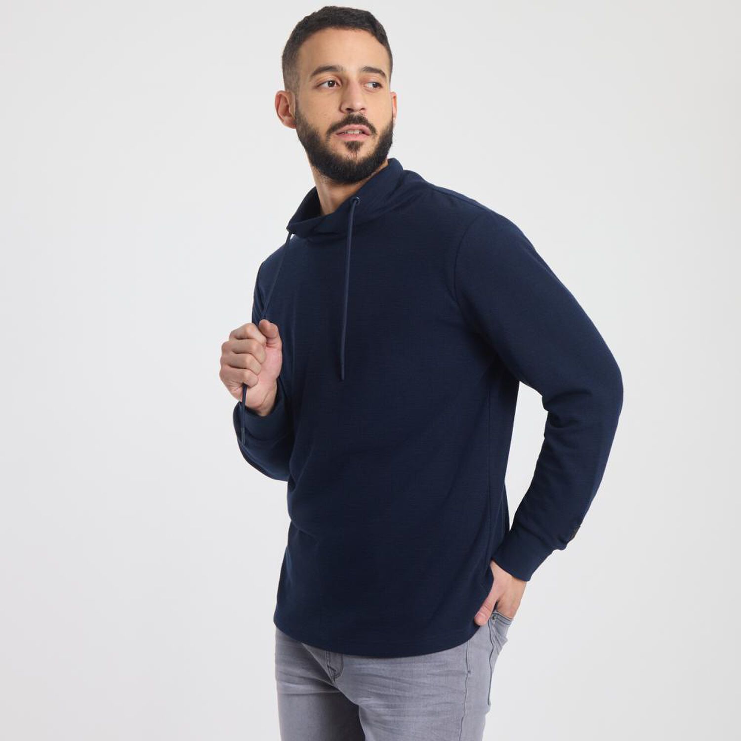 Poler&oacute;n Liso Slim Cuello Alto Hombre Az Black image number 2.0