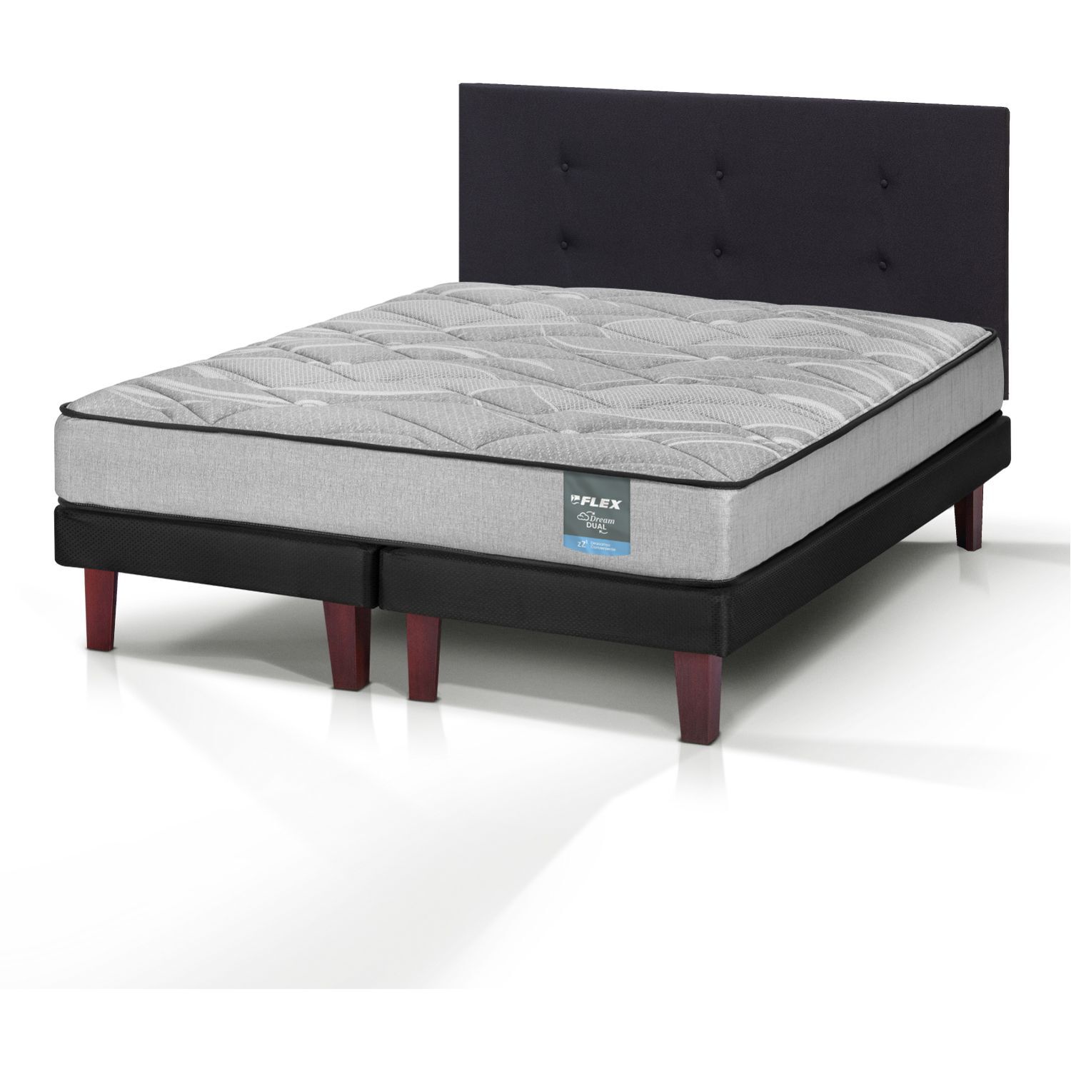 Cama Europea Flex Dream Dual / 2 Plazas + Respaldo image number 3.0