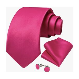 Corbatas Seda Hombres, Pa&ntilde;o Y Colleras Fuccia