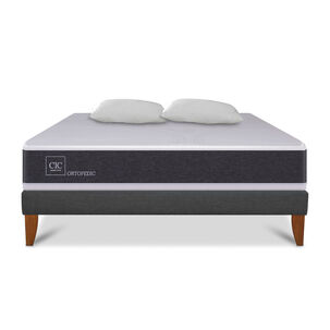 Cama Europea Cic New Ortopedic / 2 Plazas / Base Normal + Almohadas