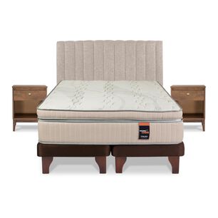 Cama Europea Flex Maximo Cobre / 2 Plazas / Base Dividida + Set De Maderas