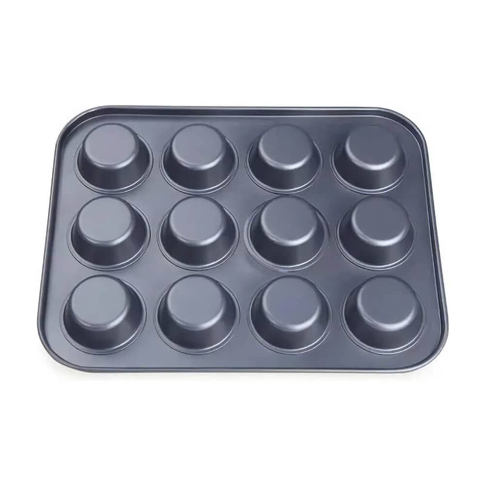 Molde 12 Muffins Cupcakes Placa Tefl&oacute;n Pettish Online Vc Color Negro image number 2.0