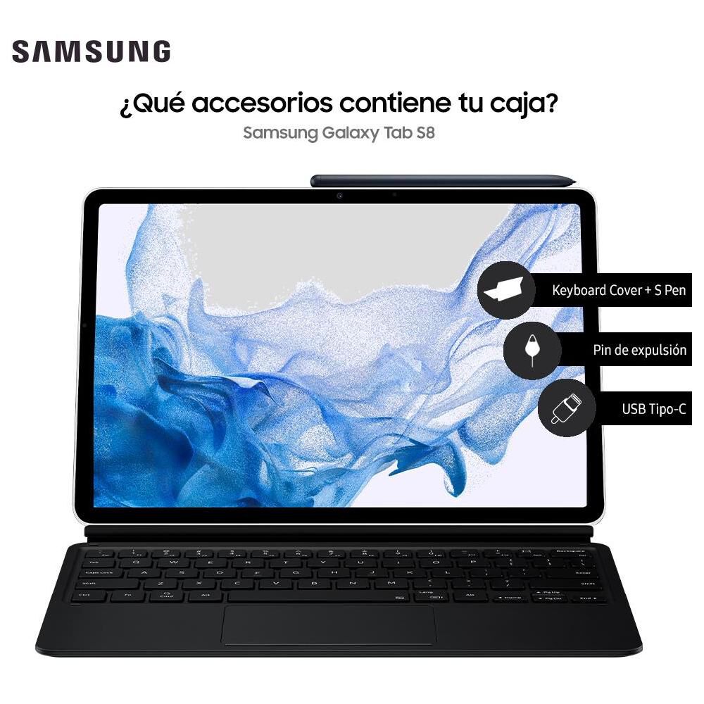Tablet 11" Samsung Galaxy Tab S8 + Keyboard Cover / 8 GB RAM / 128 GB image number 9.0