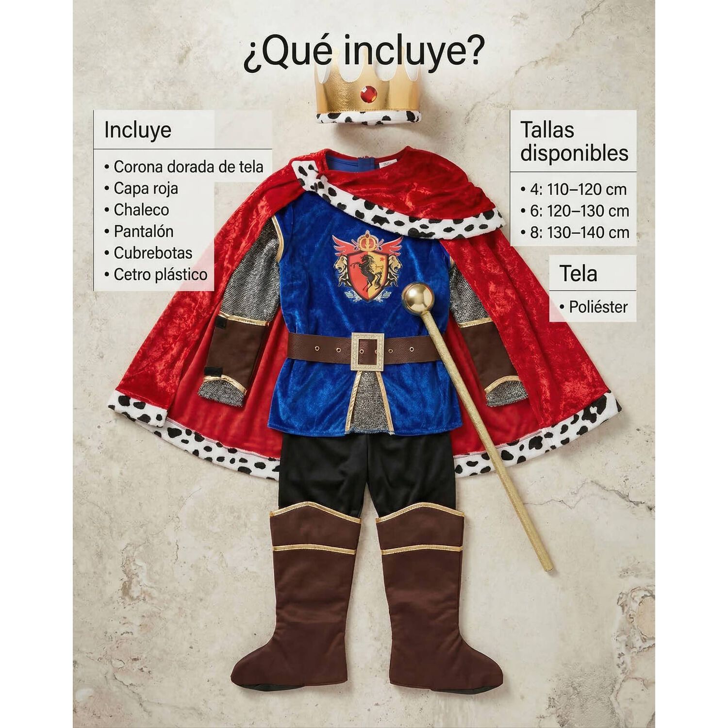 Disfraz Rey Medieval Infantil image number 3.0
