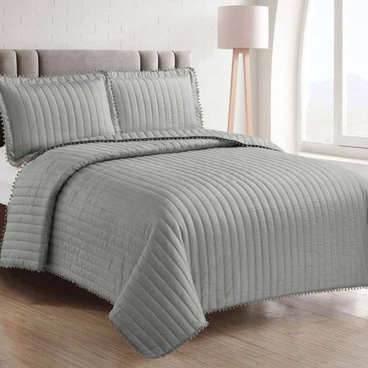 Quilt Andes Pom Pom Gris 1.5 Plazas image number 0.0
