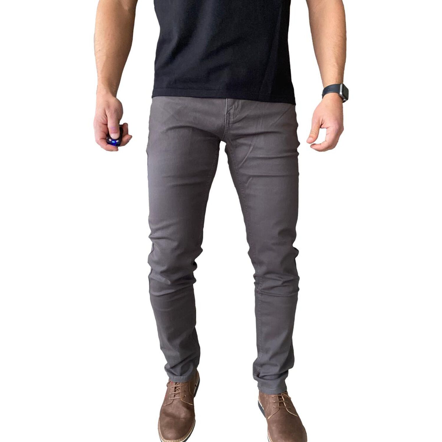 Pantal&oacute;n Tela Elasticado Slim Fit Colores image number 2.0