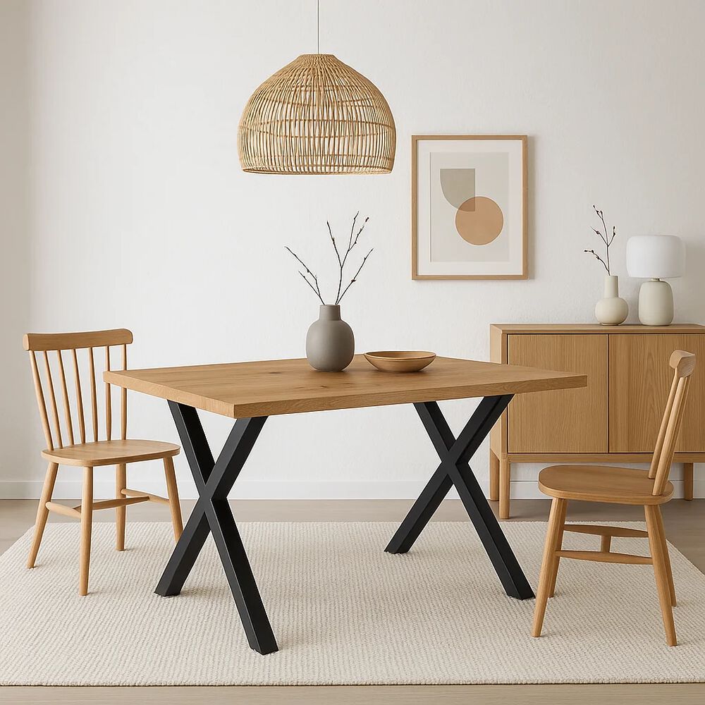 Mesa Industrial Color Madera Y Metal Cross 140x90 image number 9.0