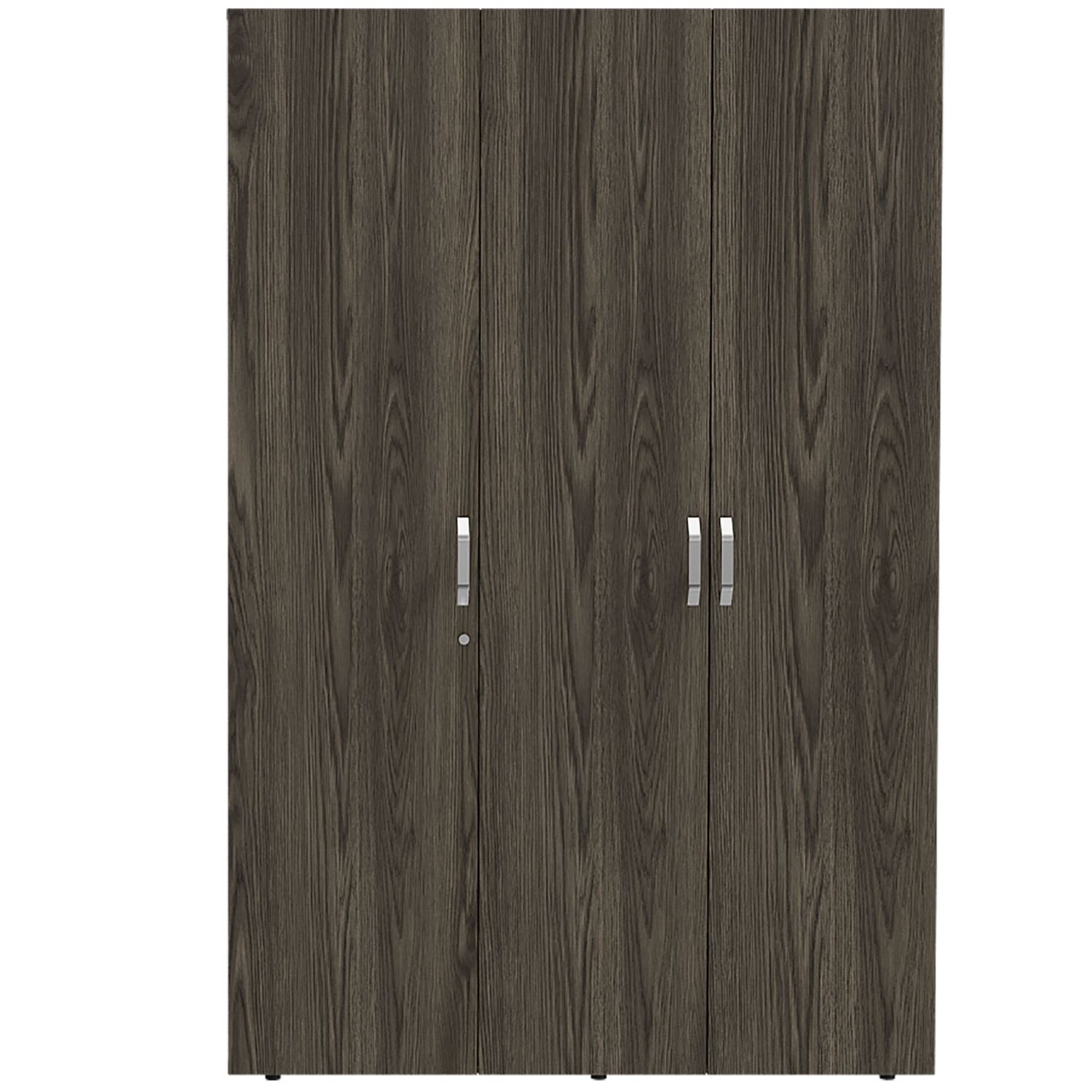 Closet 3 Puertas Con Colgador 181,9x120x47,3 Cm Caf&eacute; Y Blanco image number 3.0
