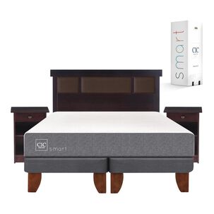 Cama Europea Cic Smart / 2 Plazas / Base Dividida + Set De Maderas