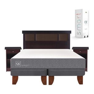 Cama Europea Cic Smart / 2 Plazas / Base Dividida + Set De Maderas