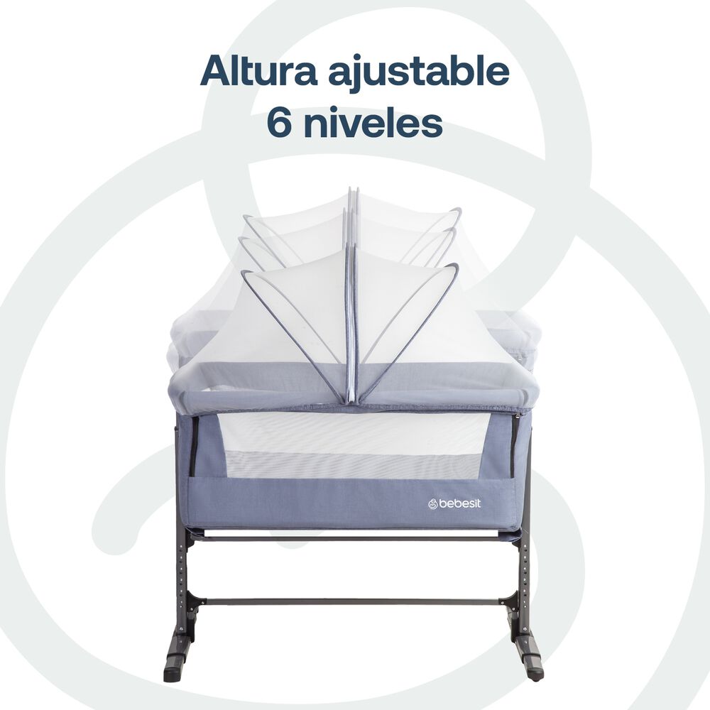 Cuna Colecho Con Mosquitero Myside Lx Azul Bebesit image number 5.0