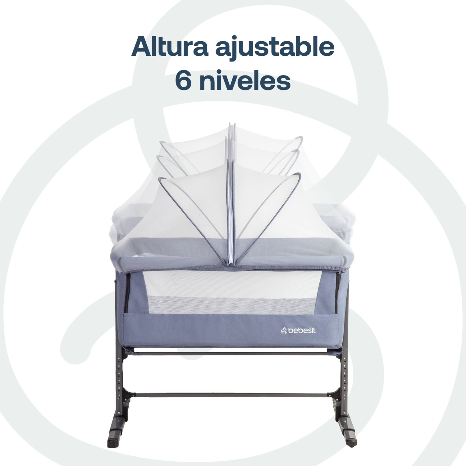 Cuna Colecho Con Mosquitero Myside Lx Azul Bebesit image number 5.0