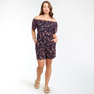 Blusa Campesina Hombros El&aacute;sticados Manga Corta Cuello Escotado Mujer Geeps