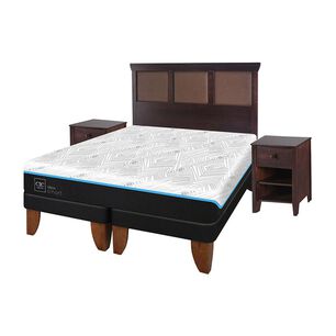 Cama Europea Cic Green Infinity / King / Base Dividida + Set De Maderas