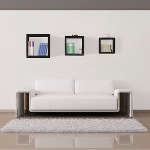 Repisas De 3 Cubos Negros - 28cm - 24cm - 20cm - Brasforma