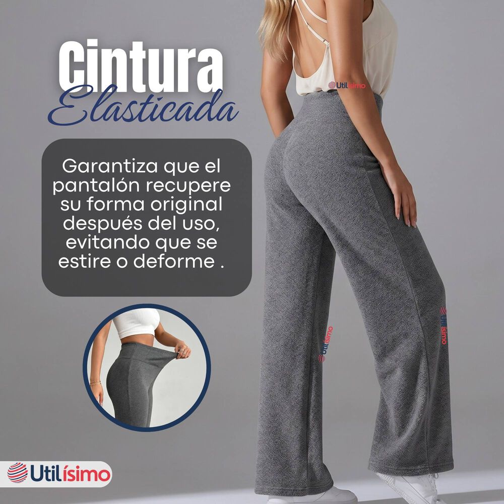 Calza Polar Con Chiporro Palazzo Mujer Elasticada T&eacute;rmica Gris Oscuro image number 6.0