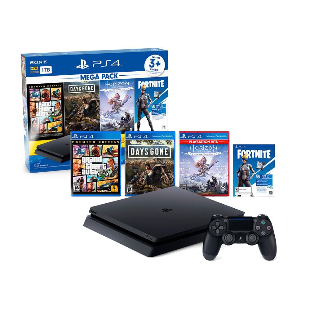 Consola Ps4 1 TB / 1 Control / 3 Juegos / Fornite Voucher / 3 Meses Ps Plus image number 0.0