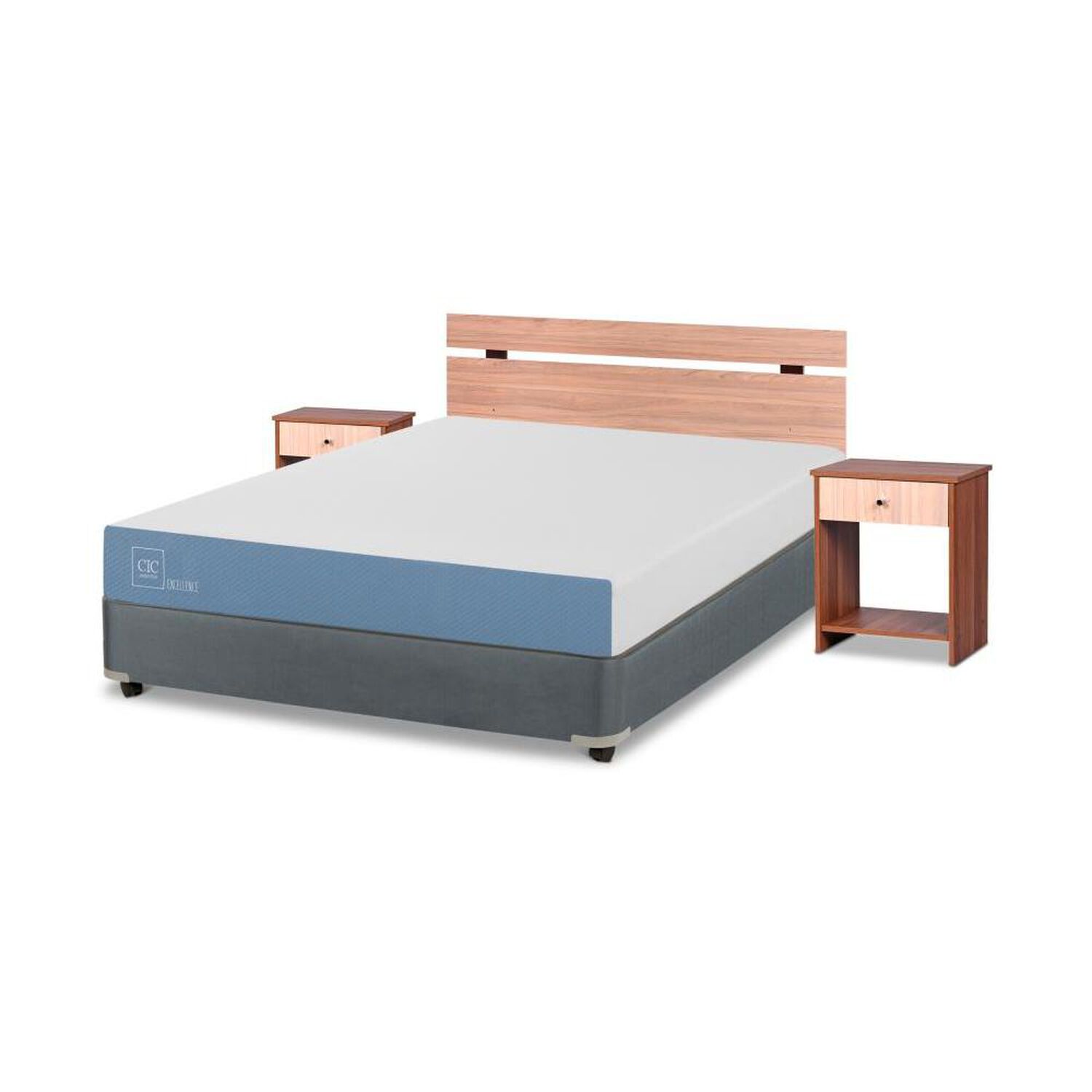 Cama Americana Cic Excellence / 2 Plazas / Base Normal + Set De Maderas image number 1.0