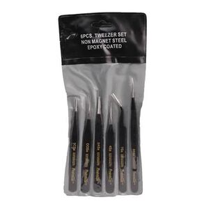 Set De 6 Pinzas Antiest&aacute;tica Duratool De Acero Inoxidable