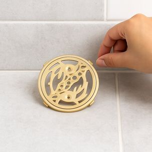 Rejilla Pileta Redonda 110mm Bronce Acero Inoxidable Poli