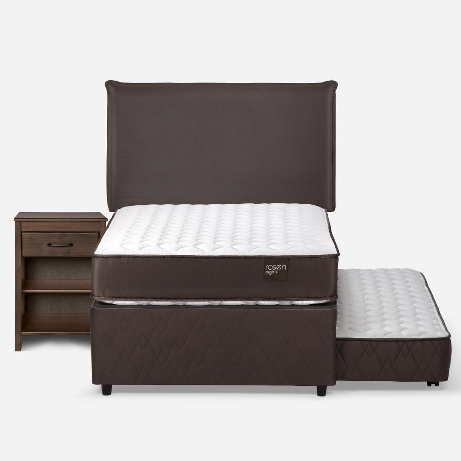 Cama Nido Rosen New Ergo T / 1.5 Plazas / Base Normal + Set De Maderas Maurice Chocolate image number 1.0