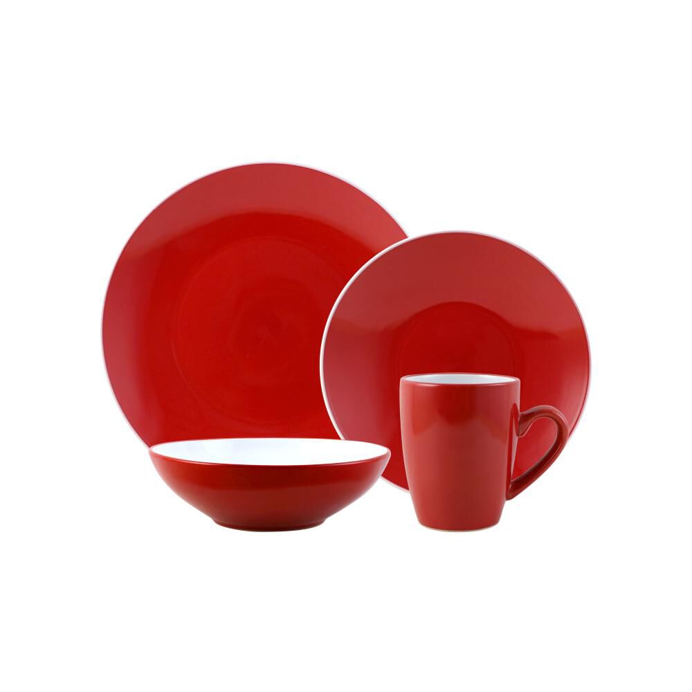 Juego De Vajilla Casaideal Bicolor Rojo / 24 Piezas image number 0.0