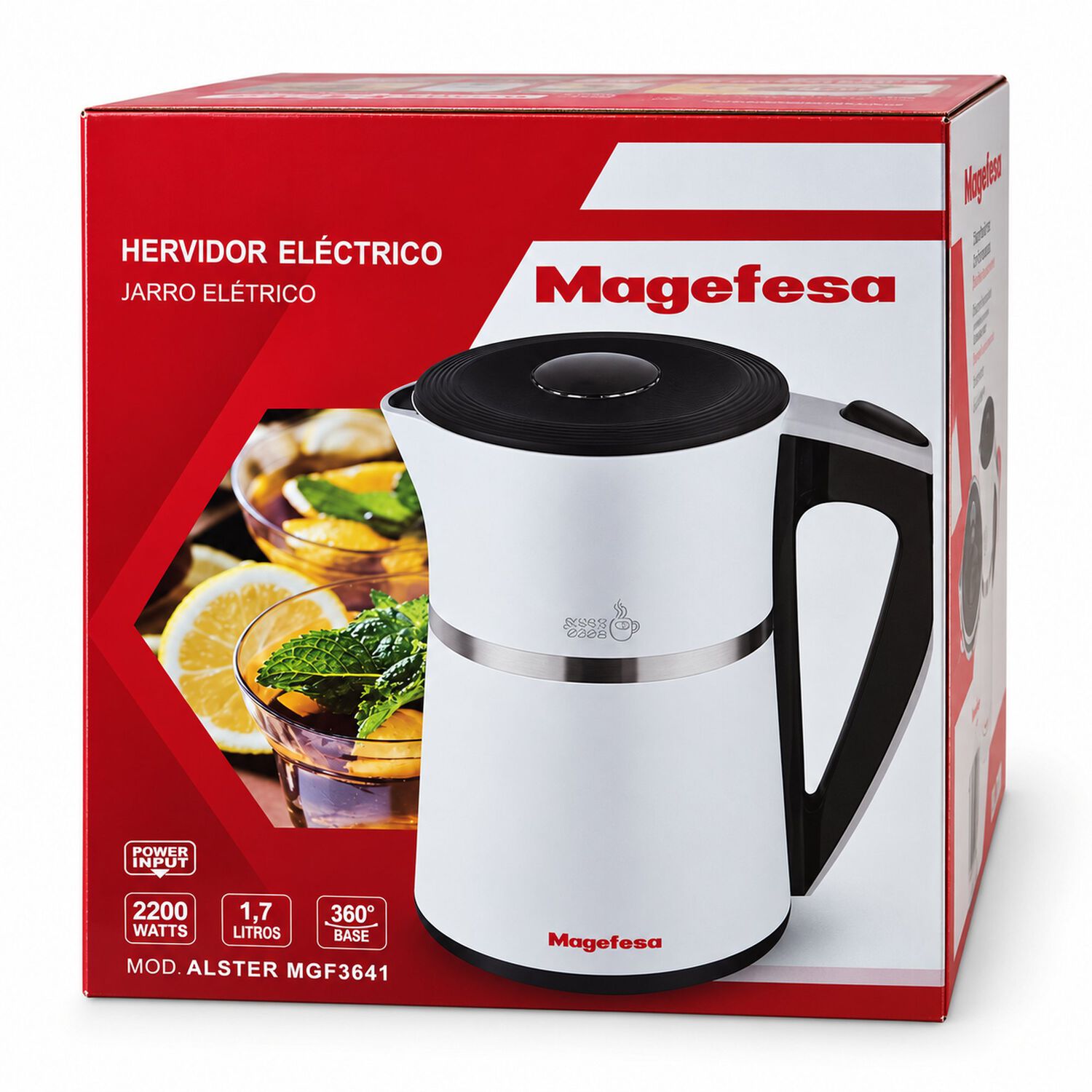 Hervidor El&eacute;ctrico 1.7l Inox 2200w Base 360&deg; Blanco image number 1.0