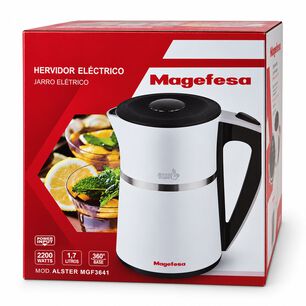 Hervidor El&eacute;ctrico 1.7l Inox 2200w Base 360&deg; Blanco
