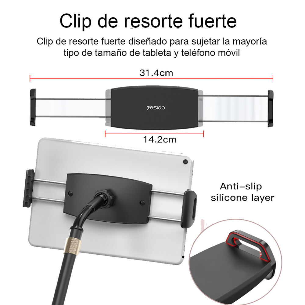 Holder Ajustable Para Tablets Y Teléfonos Móvil Yesido C115 image number 3.0
