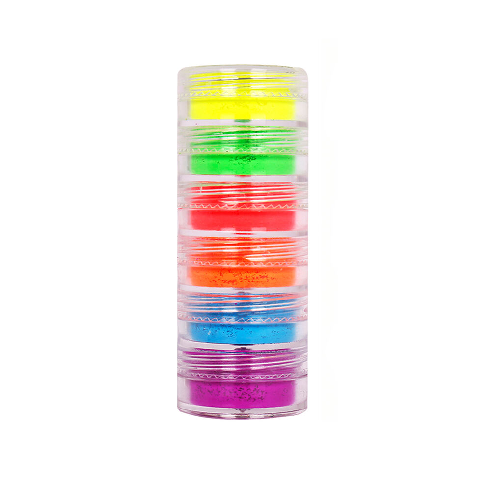 6 Colores Polvo Suelto Neon Rostro Ojos Halloween Maquillaje image number 2.0