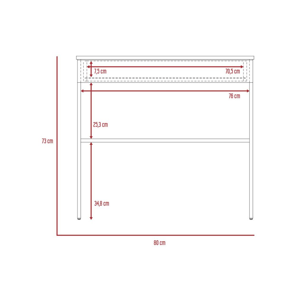 Escritorio 1 Cajon Fm-052b Blanco Y Caf&eacute; Claro image number 8.0